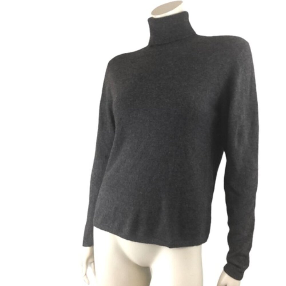 Sutton Studio Grey Cable-knit Turtleneck